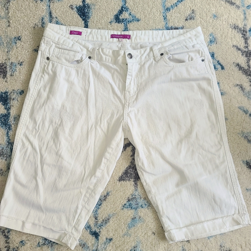 Vigoss White Denim Capri